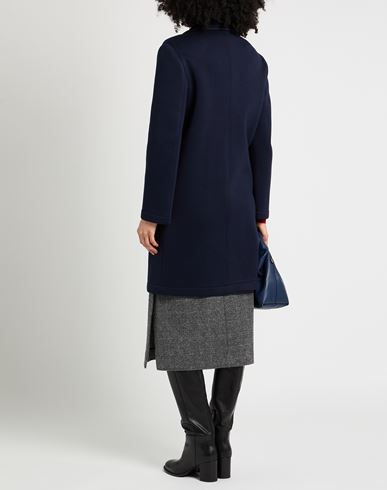 Woman Overcoat & Trench Coat Midnight blue Size 6 Viscose, Elastane, Polyurethane
