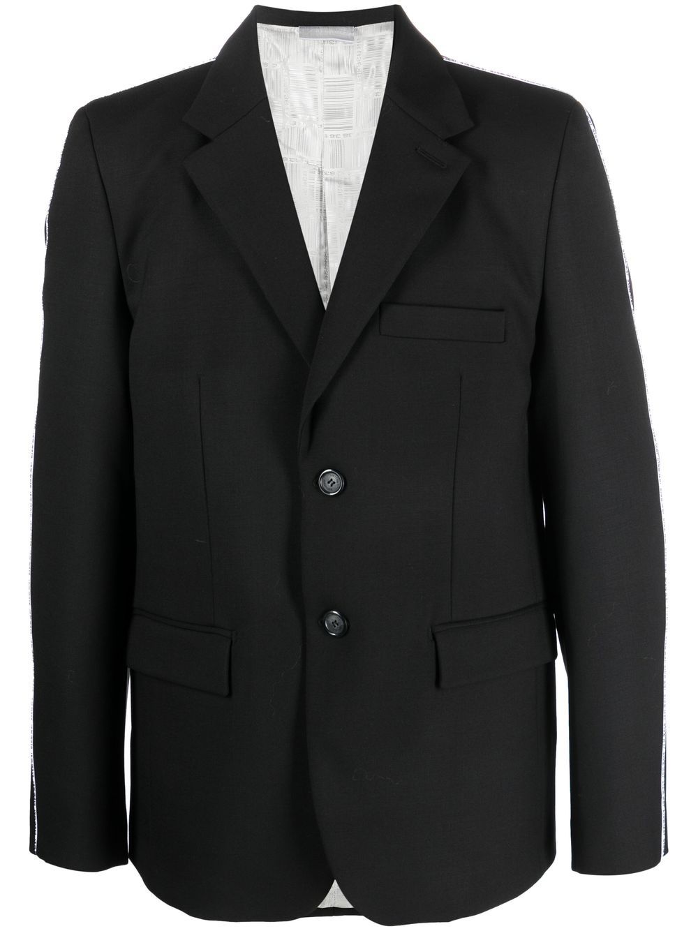 Single-breasted wool blazer - Black