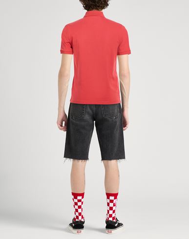 Man Polo shirt Tomato red Size M Cotton, Elastane