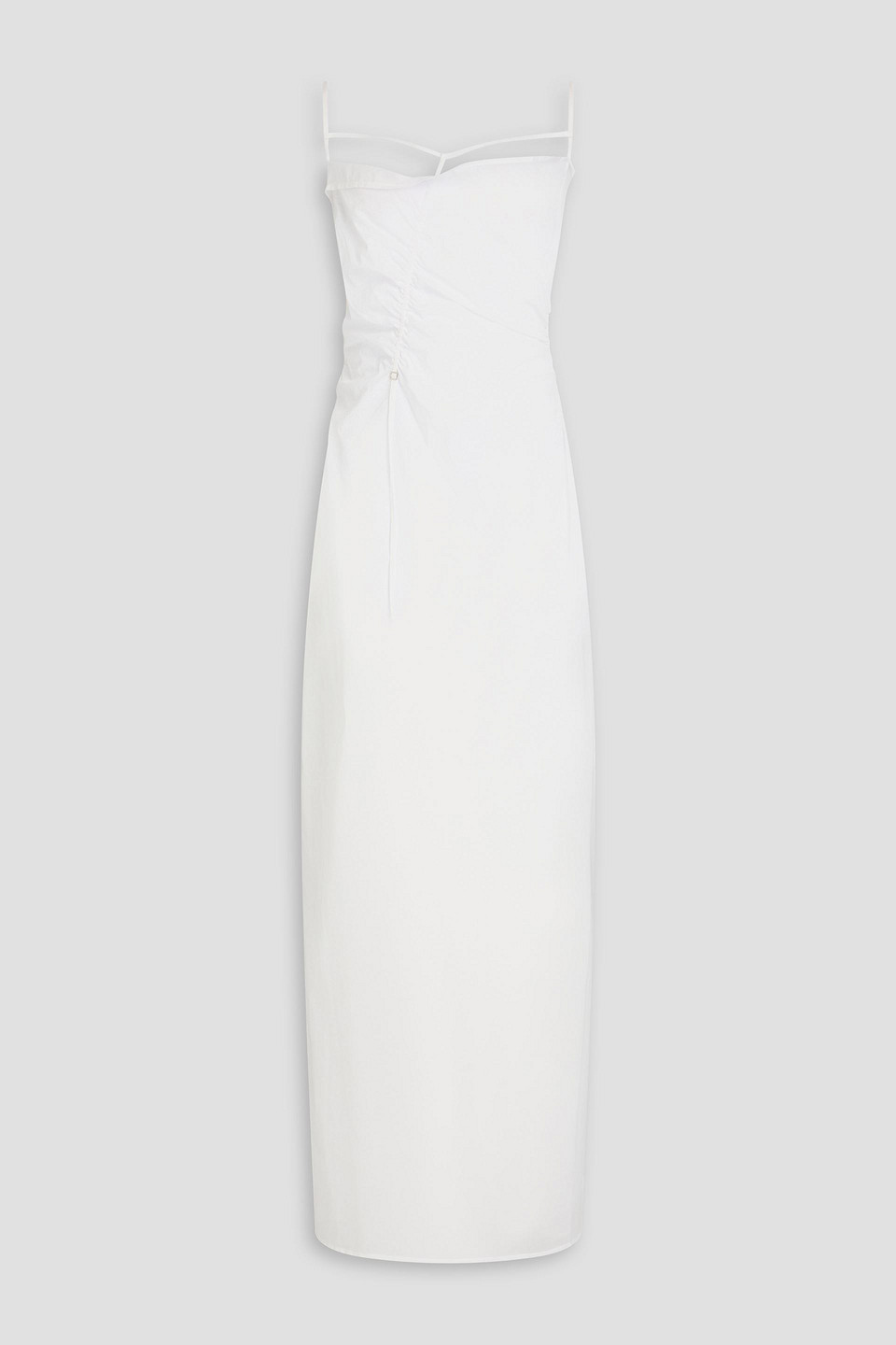 Ruched cotton-gauze maxi dress