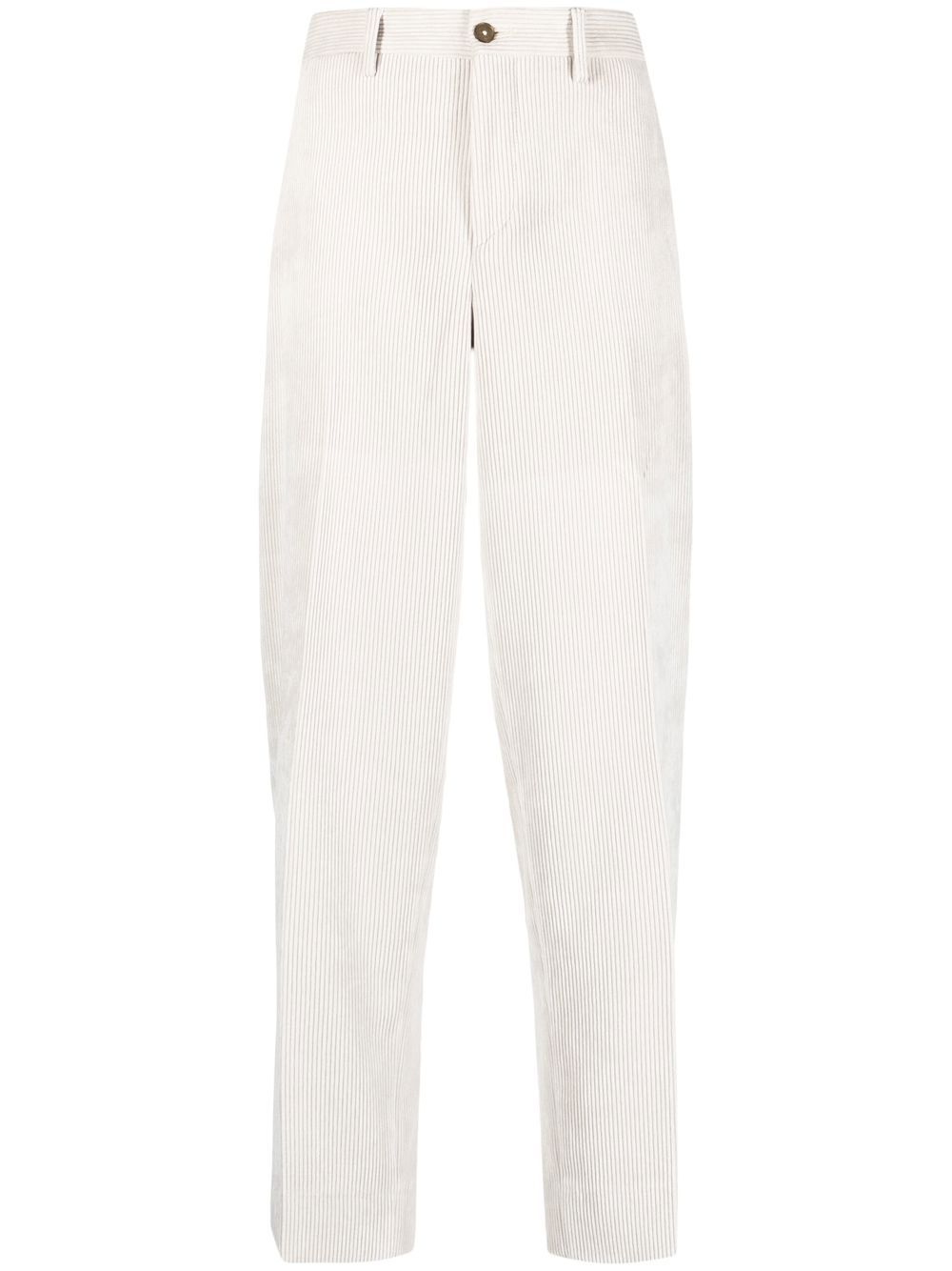 Straight-leg corduroy trousers - Neutrals