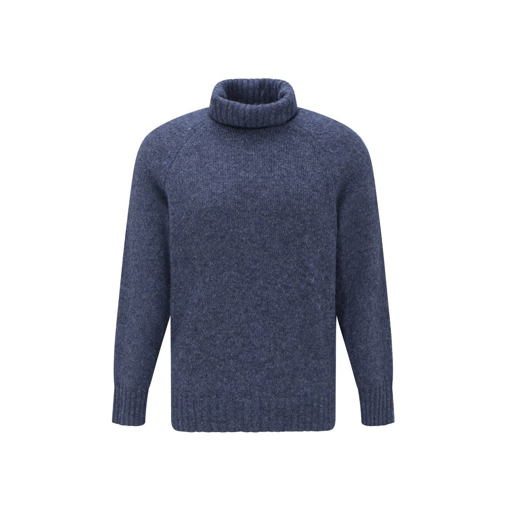 Alpaca & Wool Turtleneck Sweater — Blue