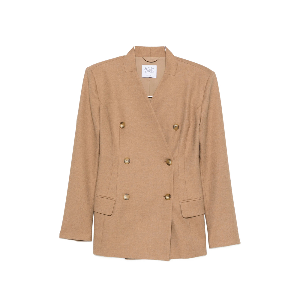 Double-breasted Padded-shoulder Blazer