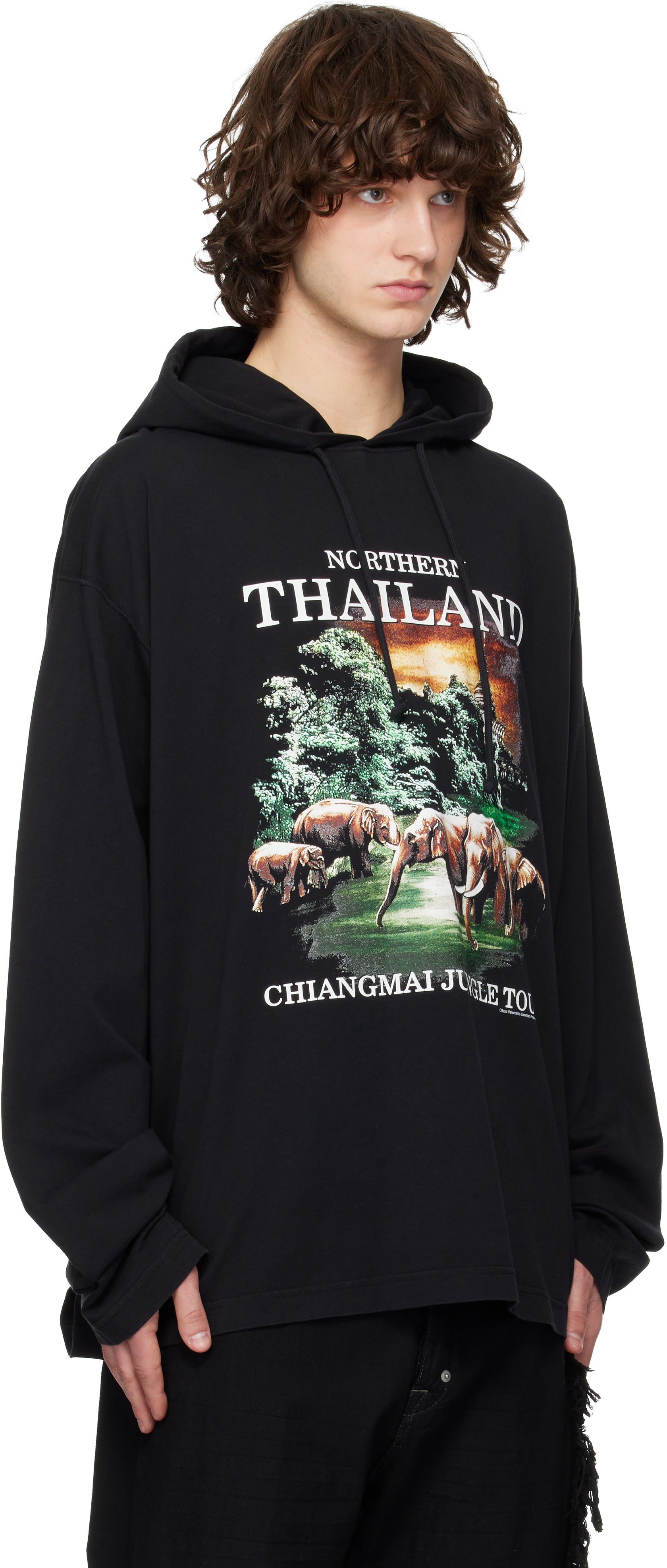 Black 'Thailand' Tourist Light Hoodie