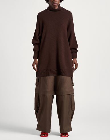 Woman Turtleneck Dark brown Size ONESIZE Viscose, Polyamide, Wool, Cashmere