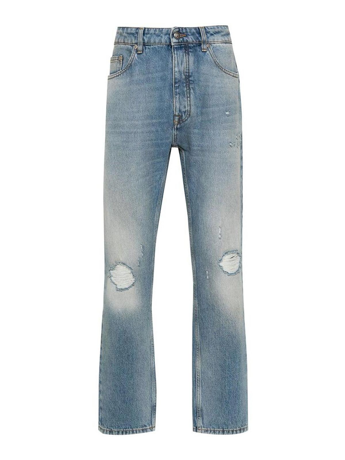Monogram-print jeans - Blue