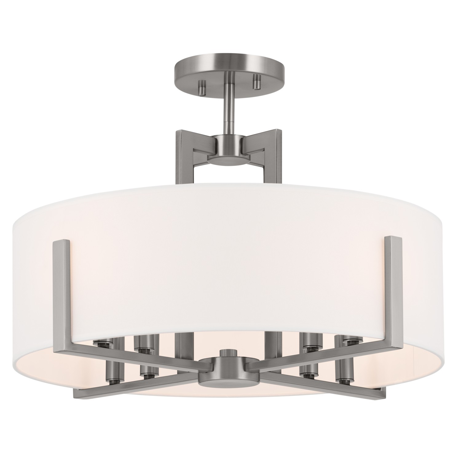 Classic Pewter Eight Light Semi Flush Mount from the Malen Collection