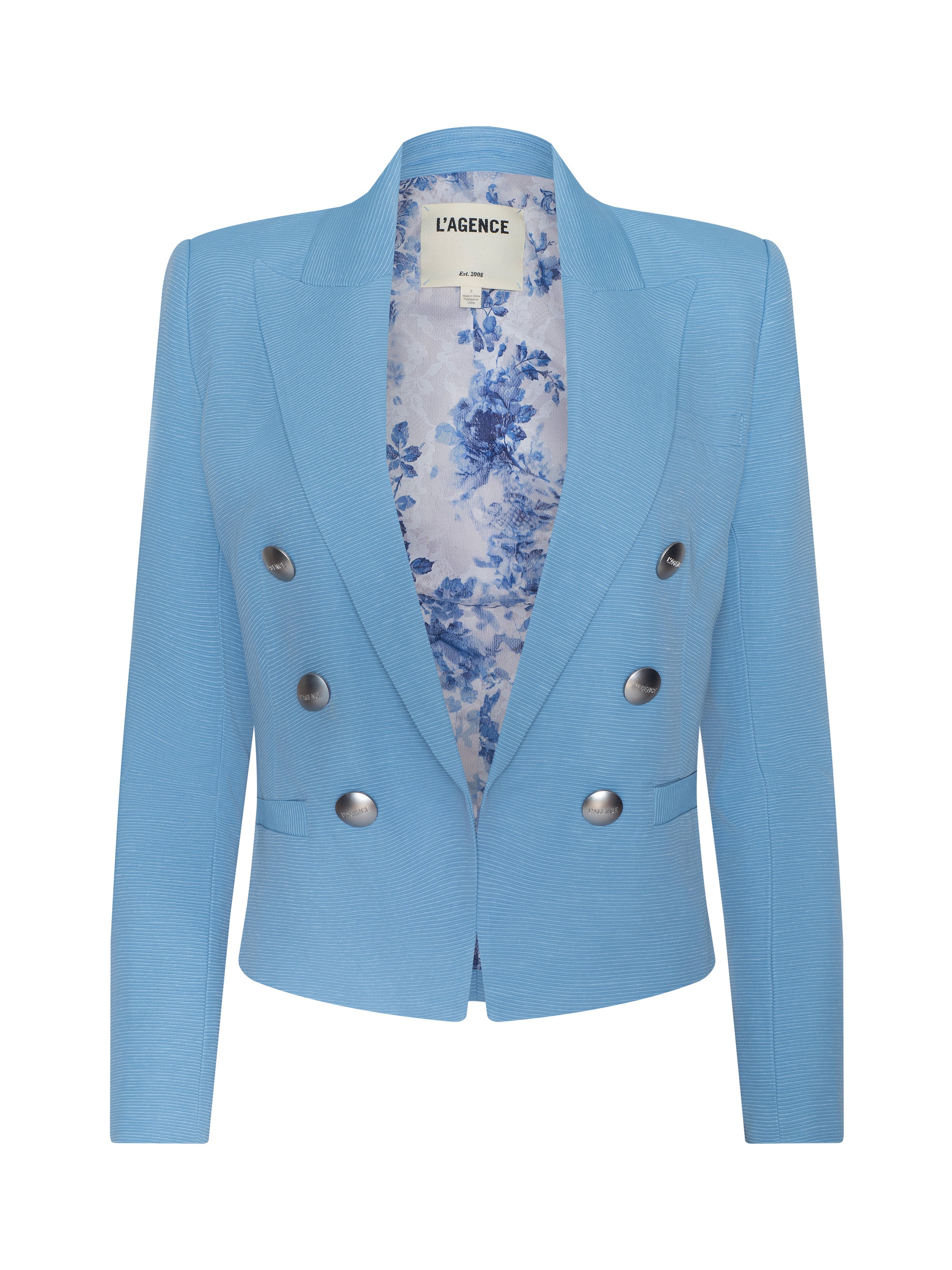 Brooke Blazer In Allure Blue/ivory/blue Watercolor Lilac