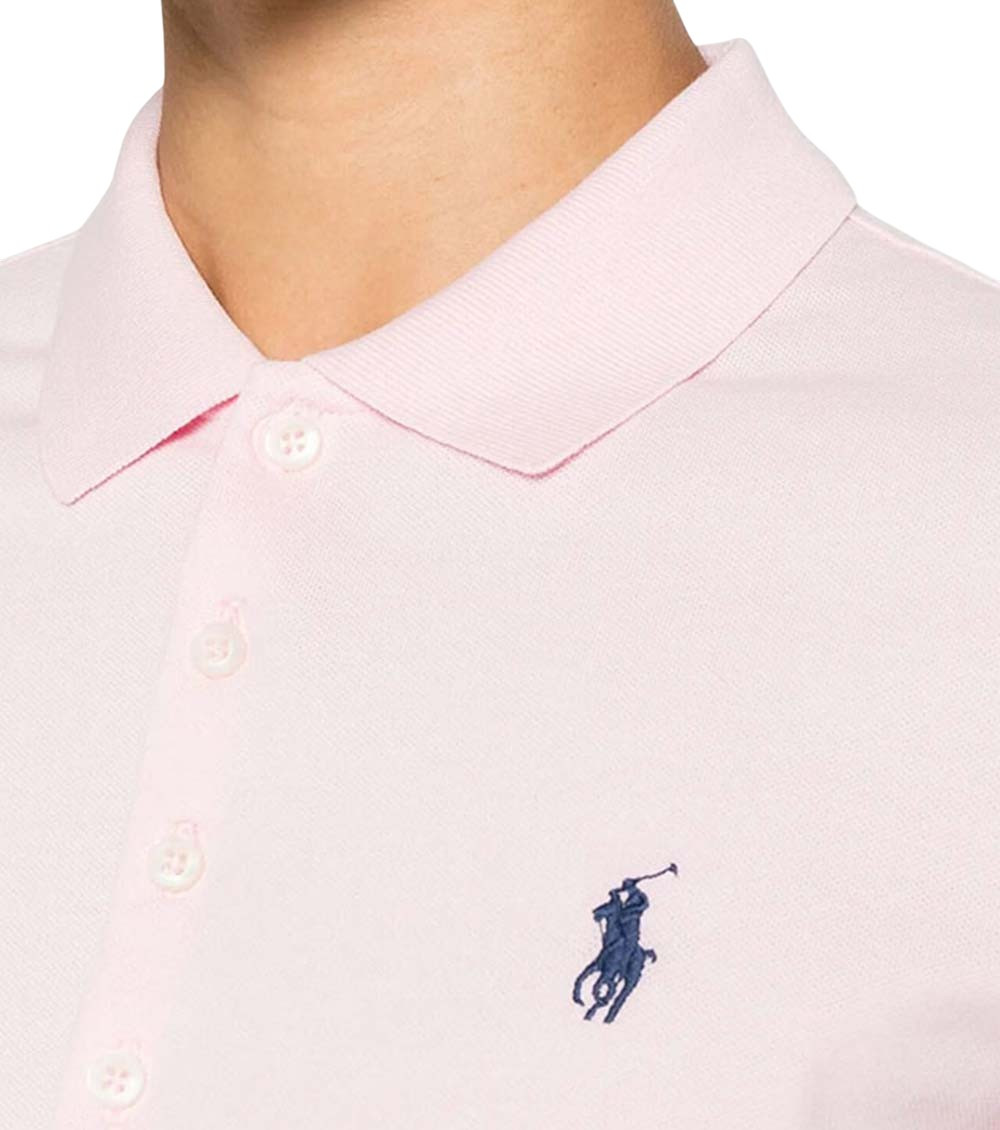 Pink Solid Shirt Collar Polo