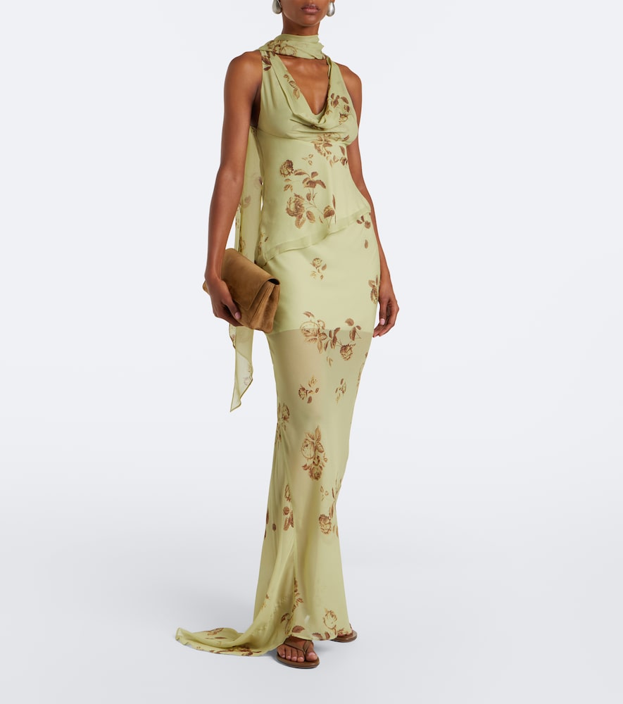 Diosa floral georgette maxi skirt
