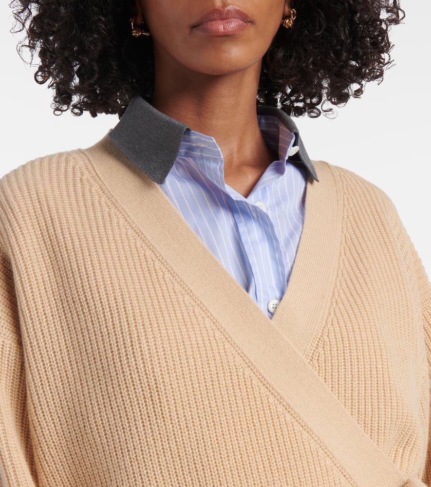 Wool and cashmere wrap cardigan