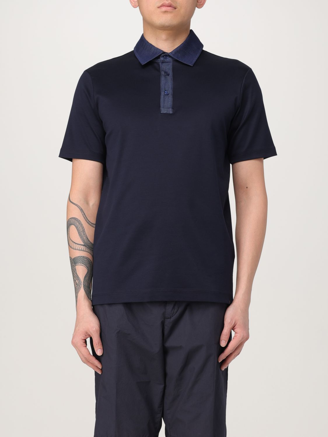 Polo Shirt Men color Blue