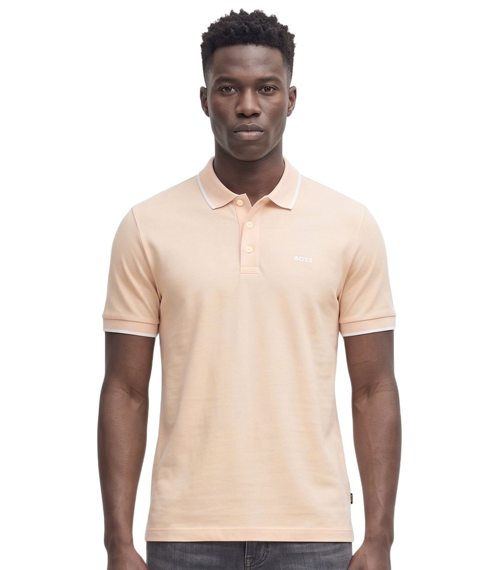 Pink Solid Shirt Collar Polo