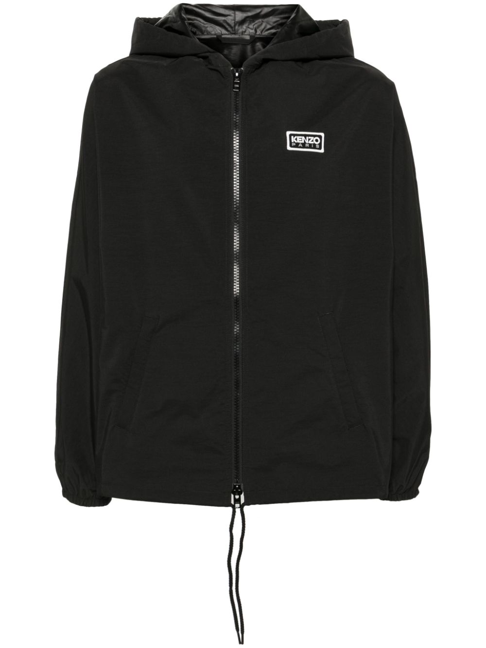Bicolor Paris hooded jacket - Black