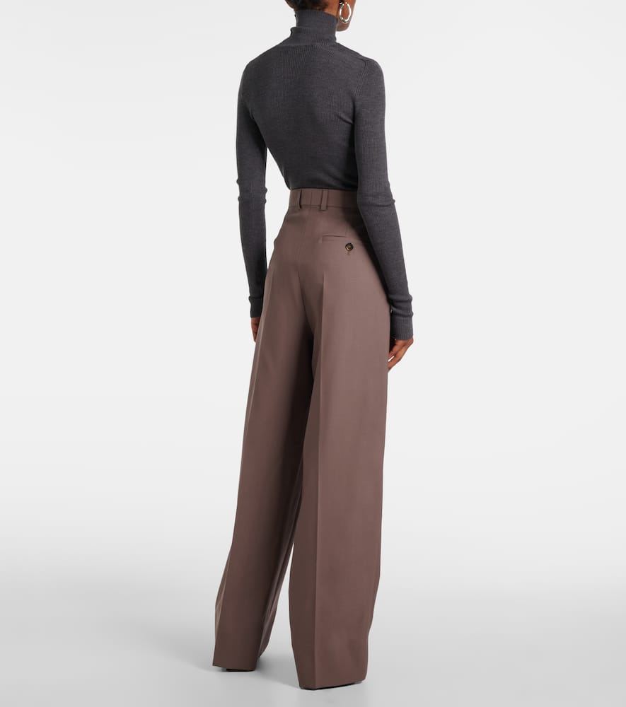 Wool wide-leg pants