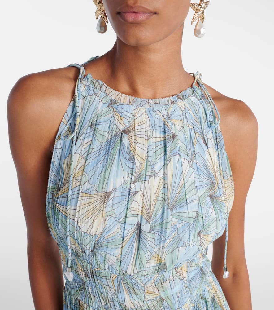 Yardley floral pleated chiffon gown