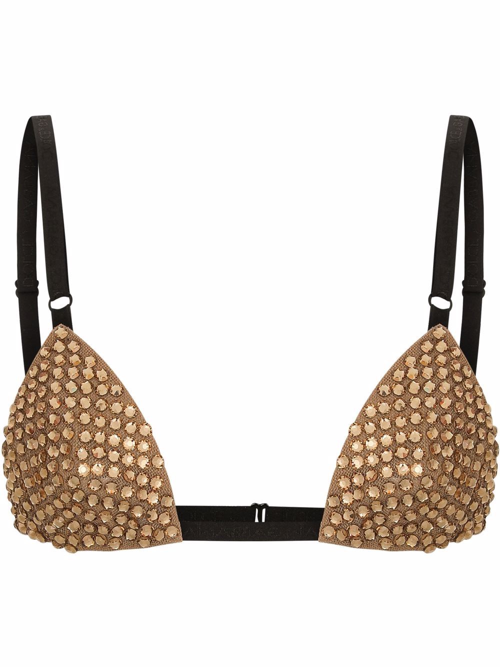 Crystal-embellished bralette - Neutrals