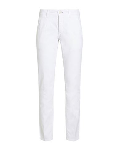 Man Pants White Size 29 Cotton, Elastane