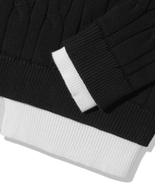 Layered Cable Knit_Black