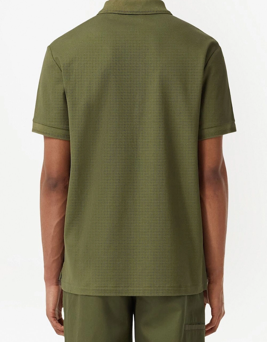 Men's Burberry Monogram Polo Shirt Olive Green - Tan