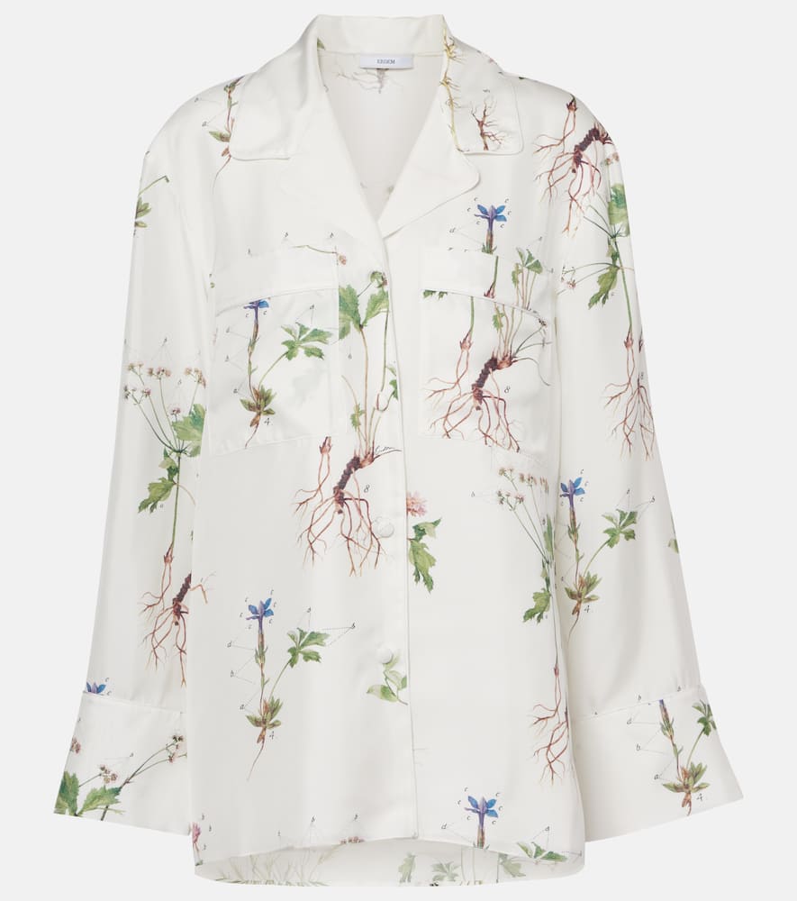 Floral printed silk shirt
