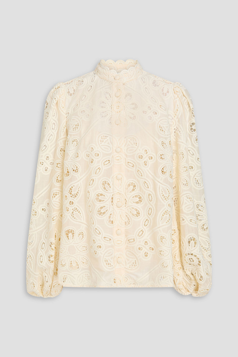 Broderie anglaise cotton blouse - White - 1