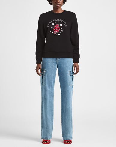 Woman Sweatshirt Black Size M Organic cotton, Recycled polyester