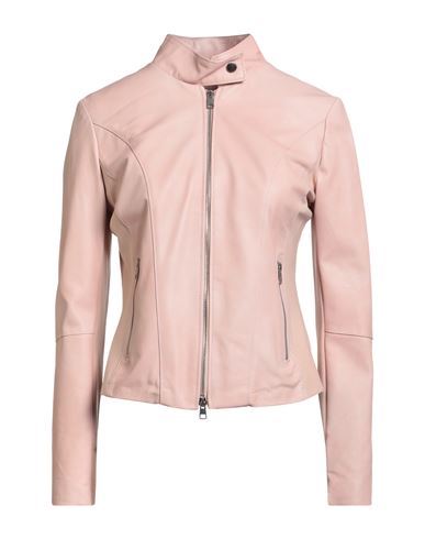 Woman Jacket Pink Size L Leather, Viscose, Nylon, Elastane