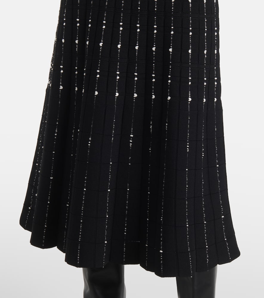 Ribbed-knit cotton-blend midi dress