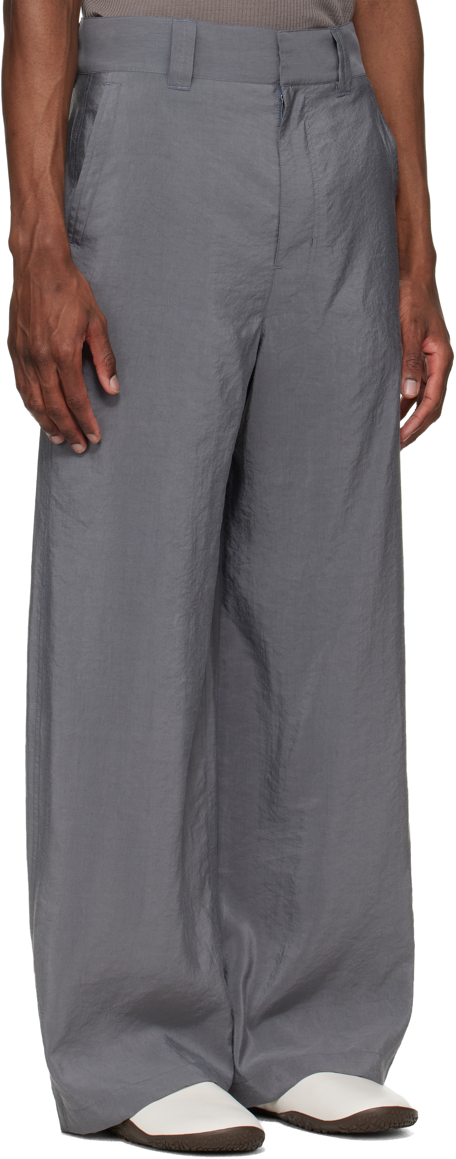 Gray Straight Tailored Trousers