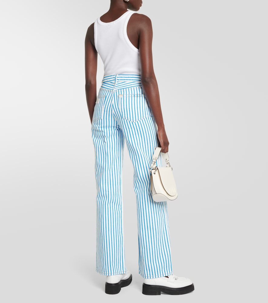 Ganni Magny striped high-rise straight jeans