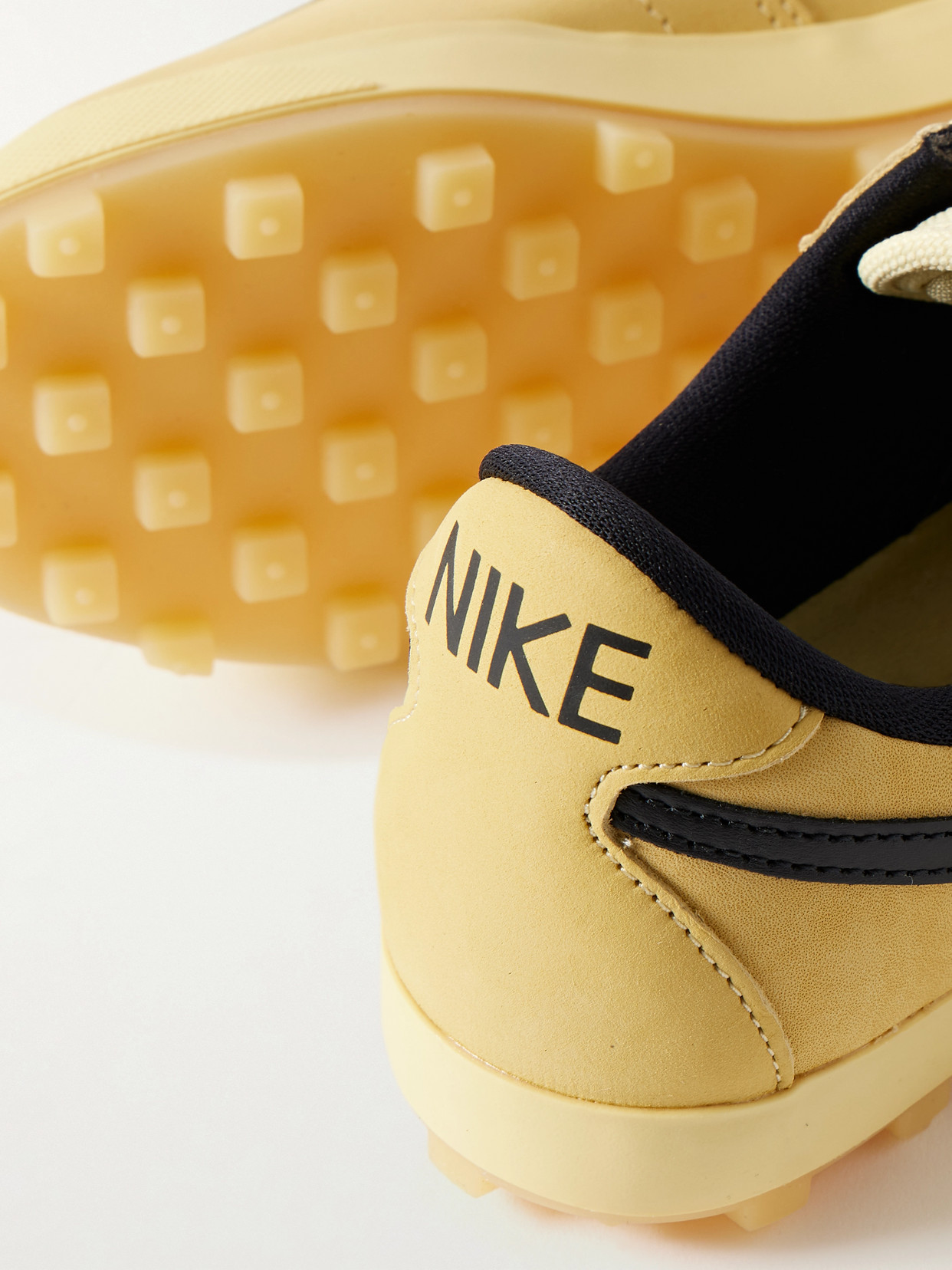Astrograbber Leather-trimmed Nubuck Sneakers - Yellow