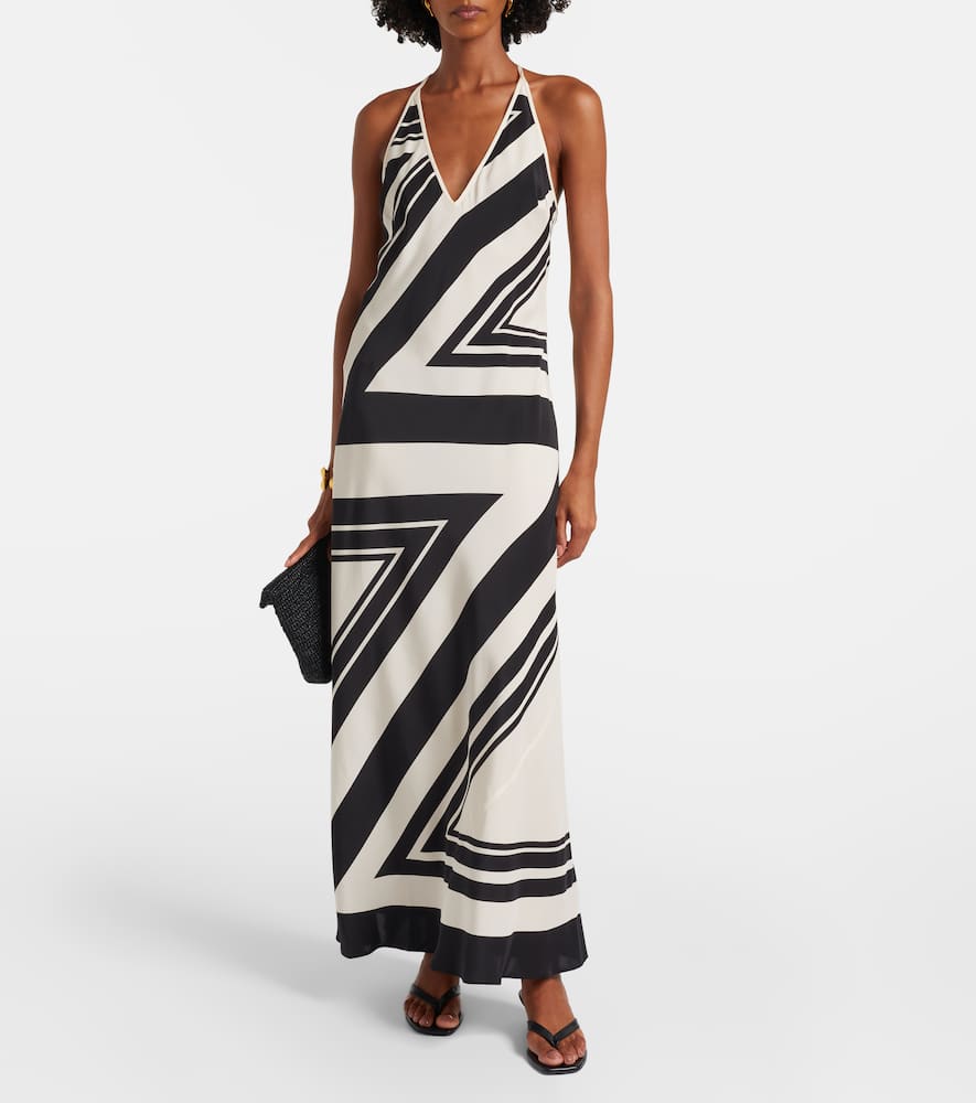 Pietra printed silk crêpe maxi dress