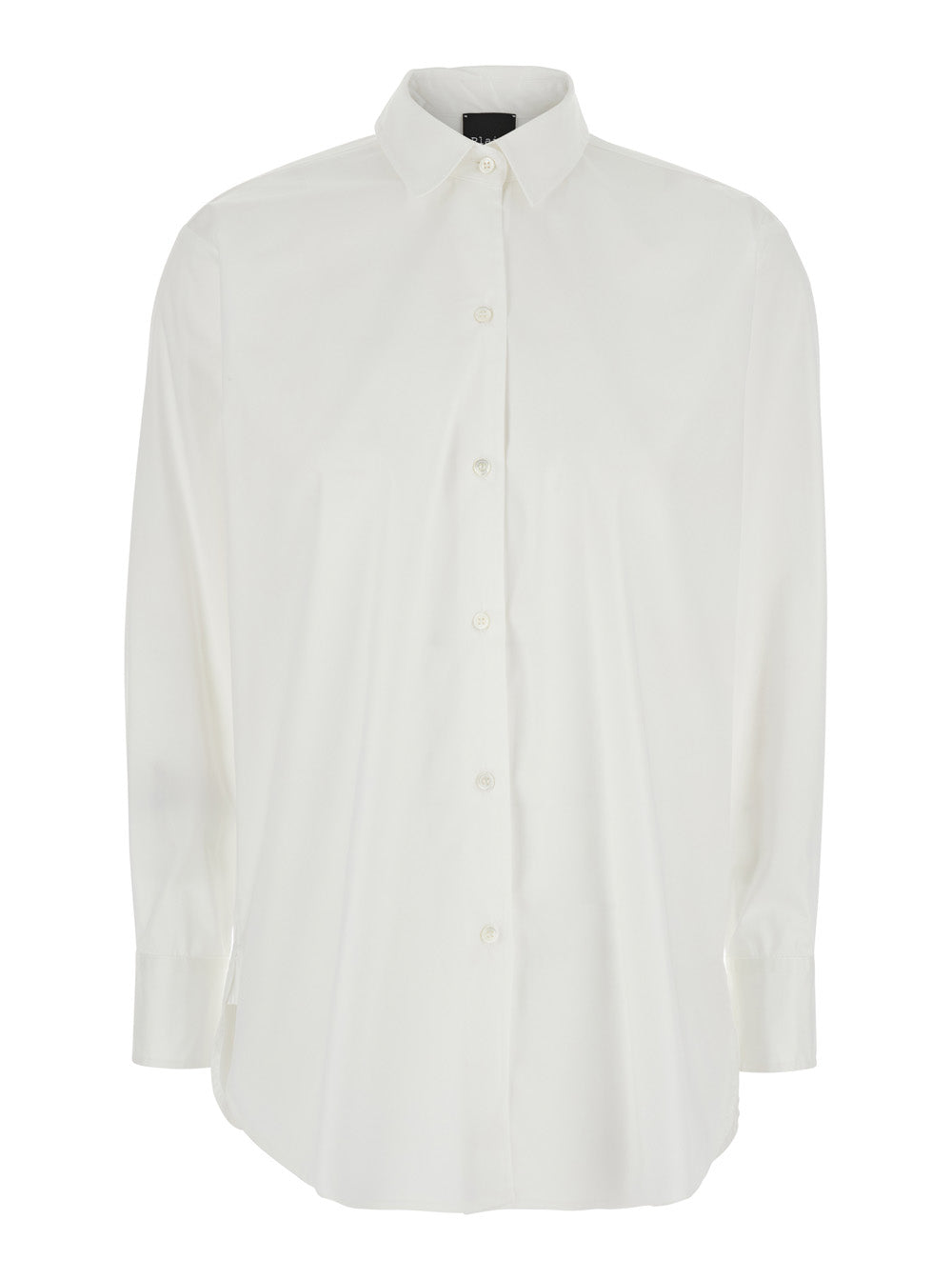 Cotton Blend Stretch Shirt — White