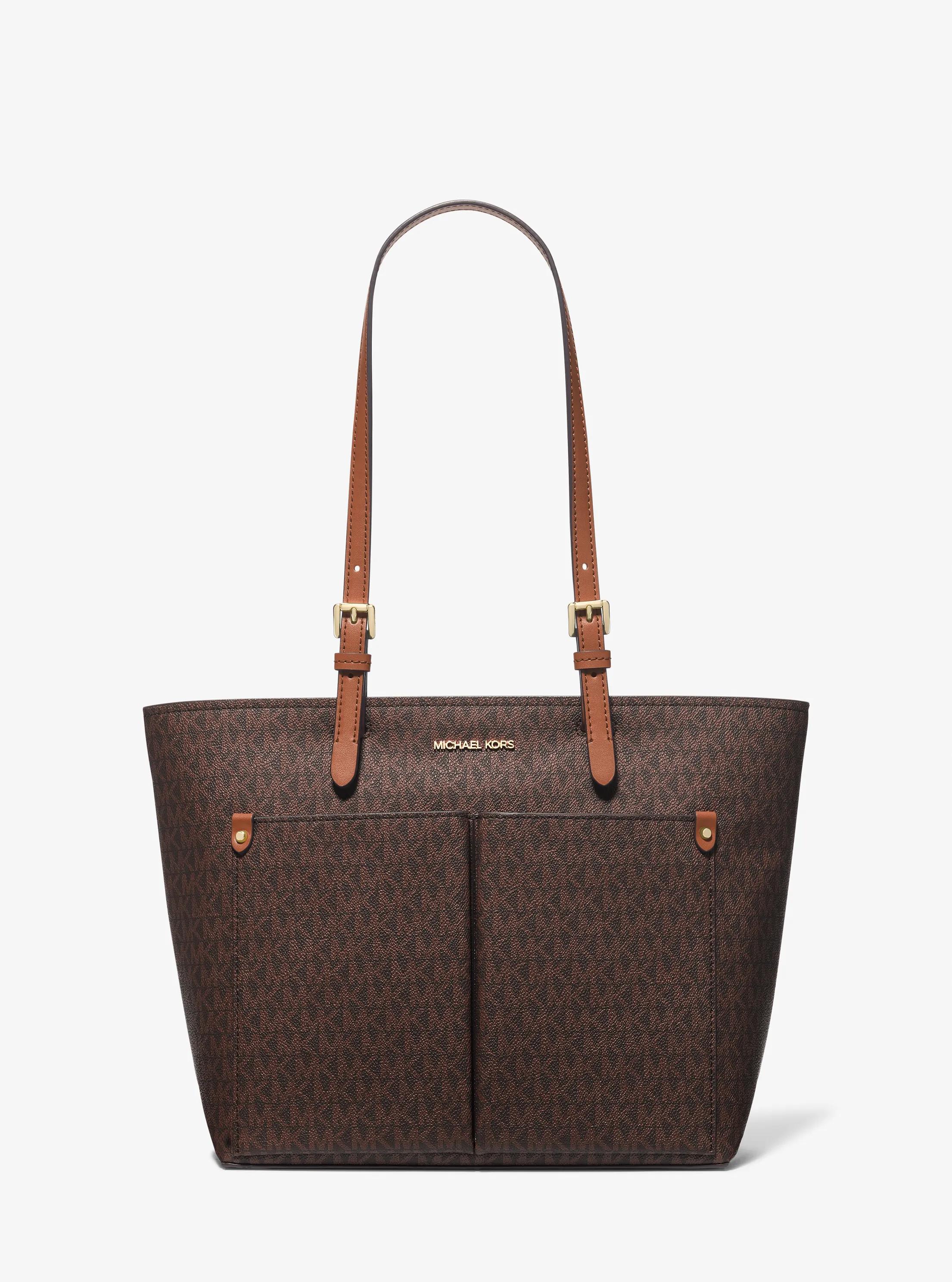 Jet Set Medium Logo Pocket Tote Bag in Brown - One Size