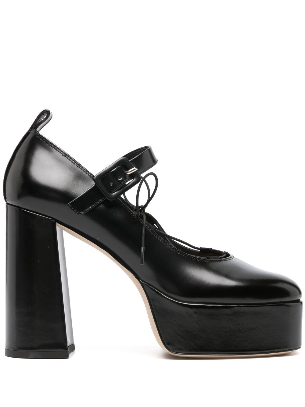 120mm heart-toe platform pumps - Black