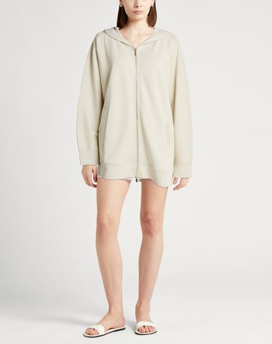 Woman Sweatshirt Beige Size S Cotton, Polyester