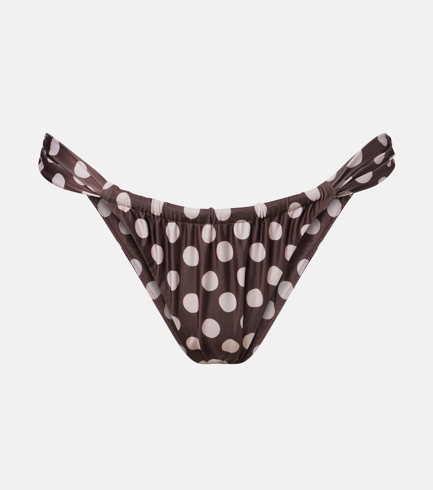 Andez gathered polka-dot bikini bottoms