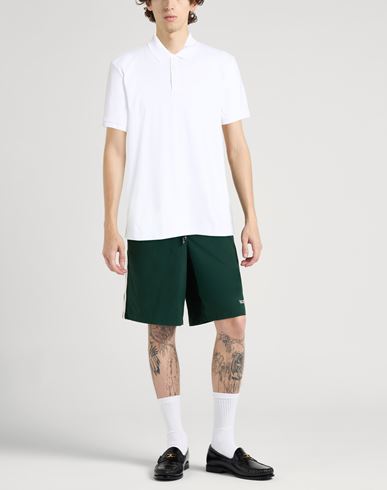 Man Polo shirt White Size L Cotton, Polyester