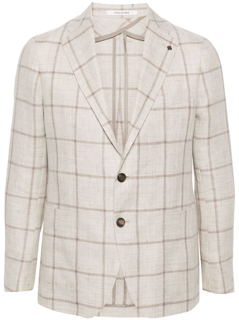 Check-pattern blazer - Neutrals