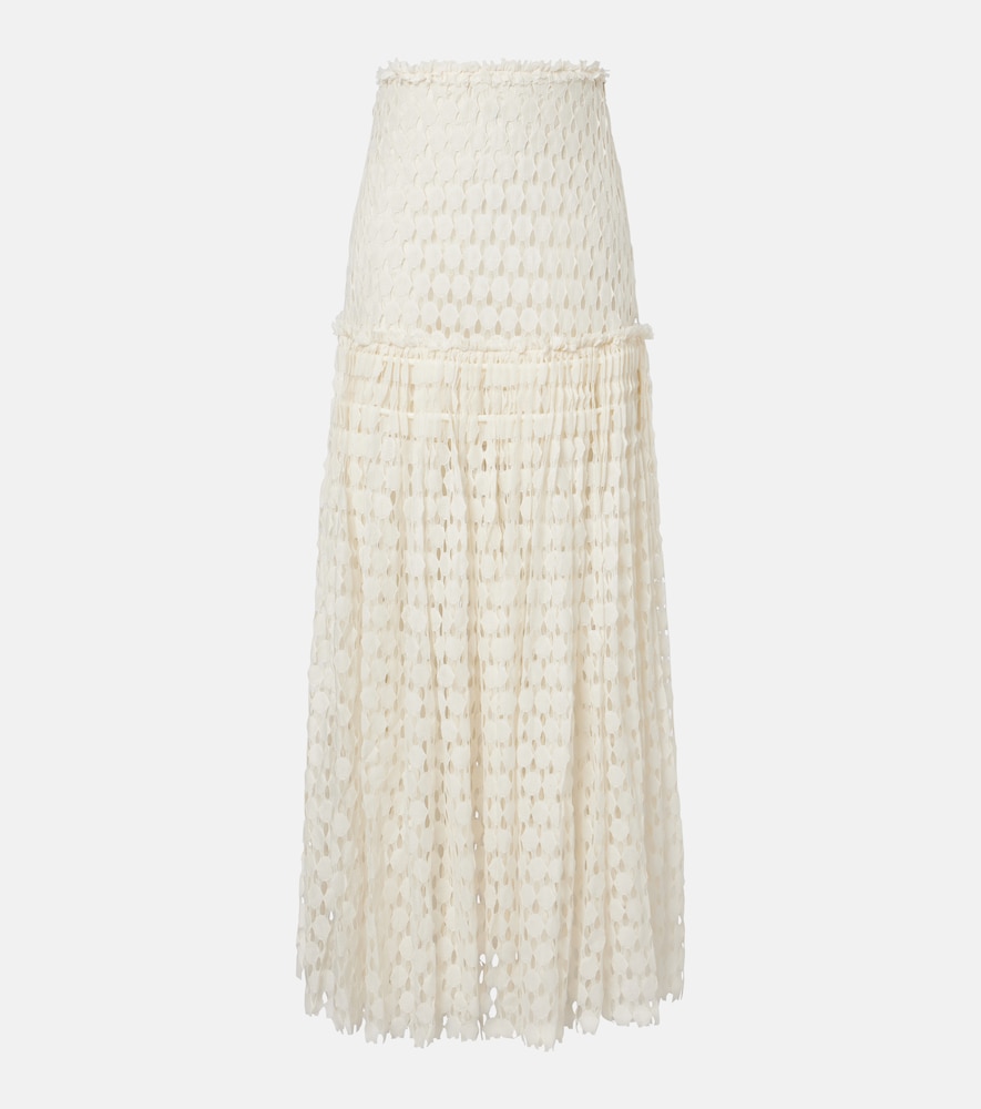 Aris cotton-blend lace maxi skirt