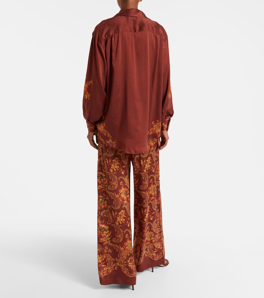 Alémais Seraphina printed silk satin shirt