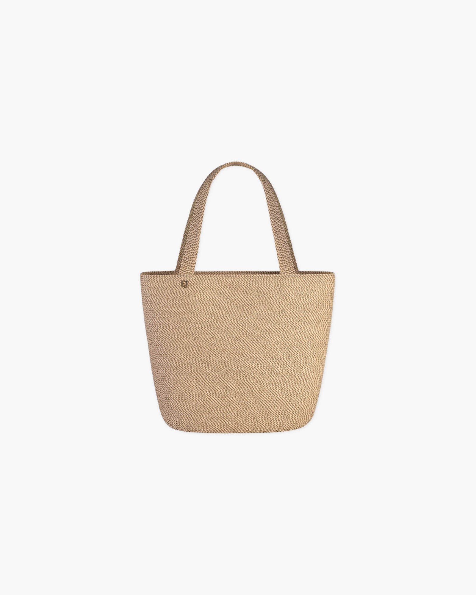 Squishee Tote II - OriginalPeanut, Man-Made Raffia Material, Top Zip Closure, Interior Pockets