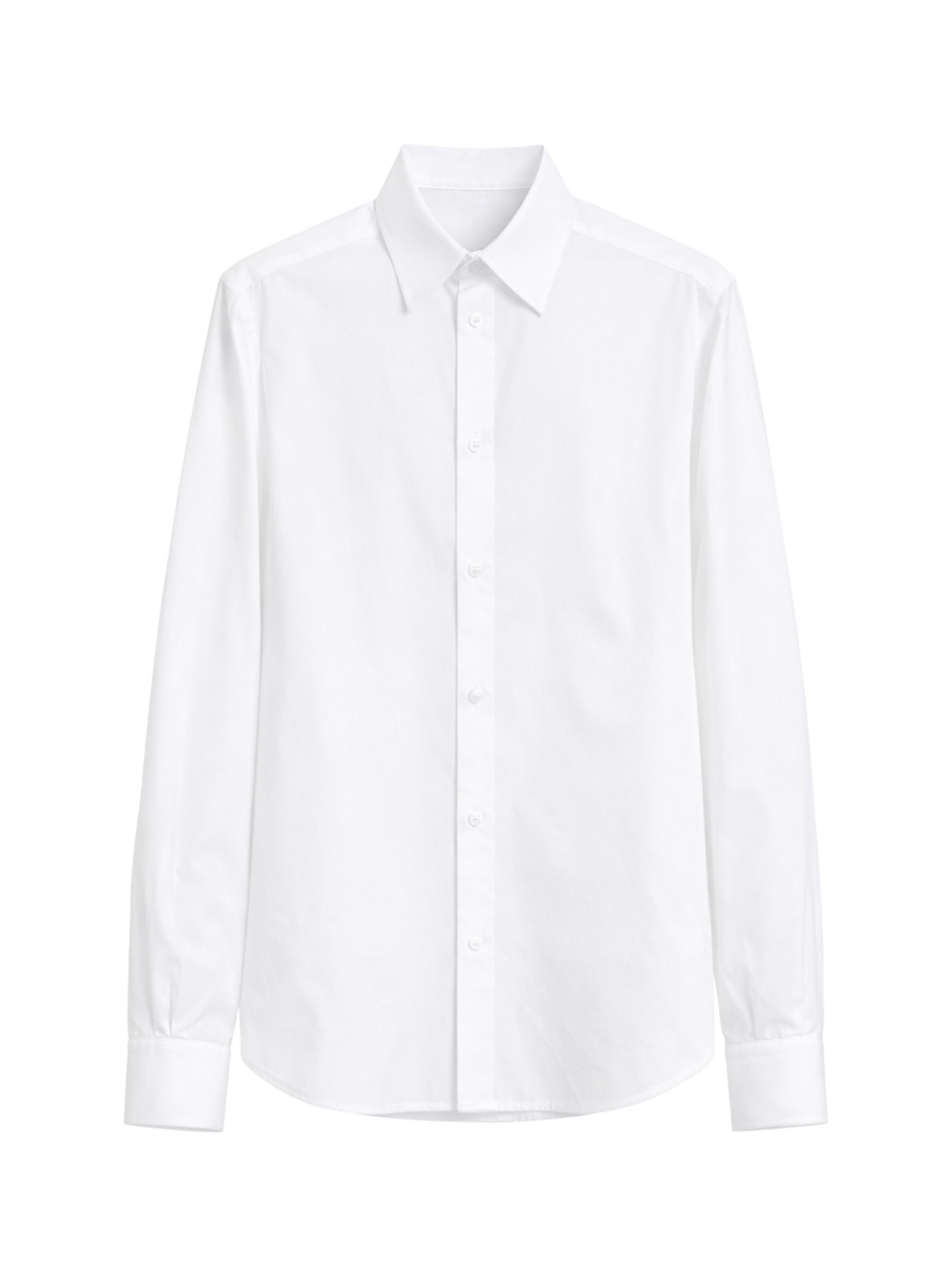 Classic Long Sleeve Button-Up Shirt with Tonal Stitching