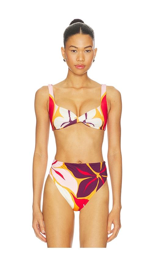 Cala de la Cruz Leon Bikini Top in Ivory,Orange. - S also in XS, M