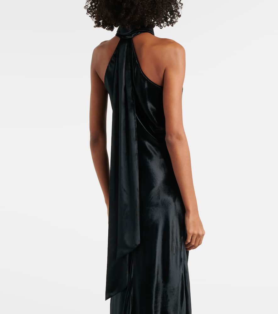 Pandora halterneck satin gown