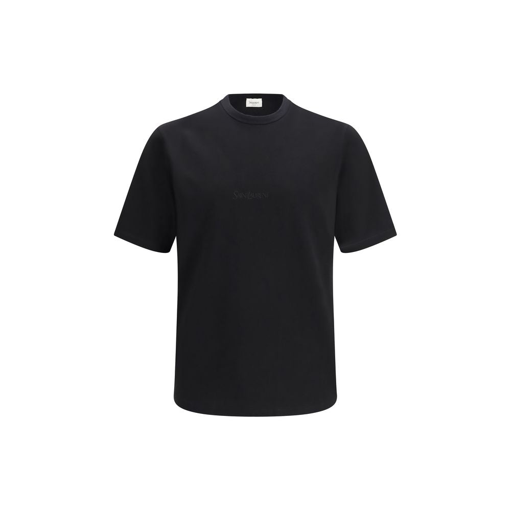 Embroidered Logo Cotton T-Shirt — Black