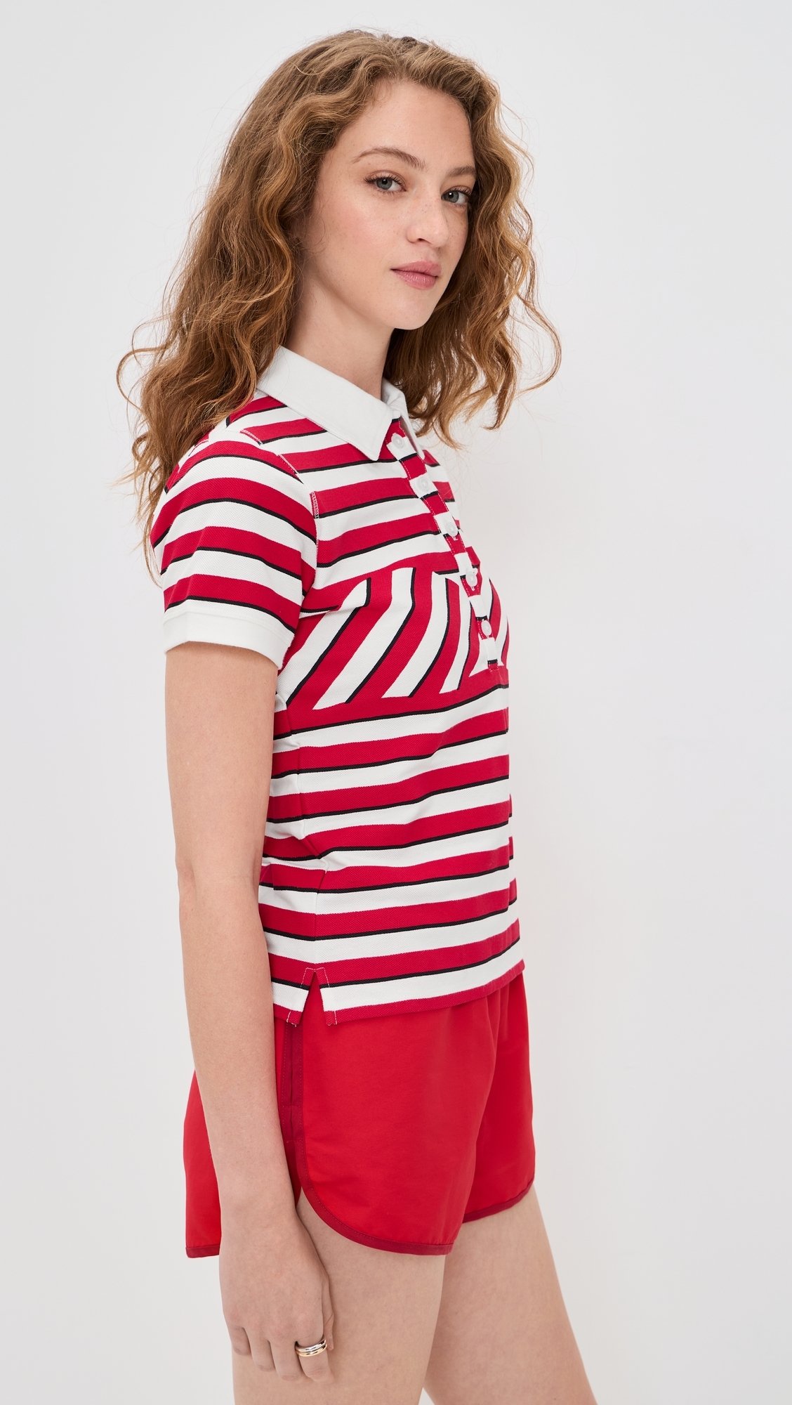 Lou Polo Top Warped Stripe