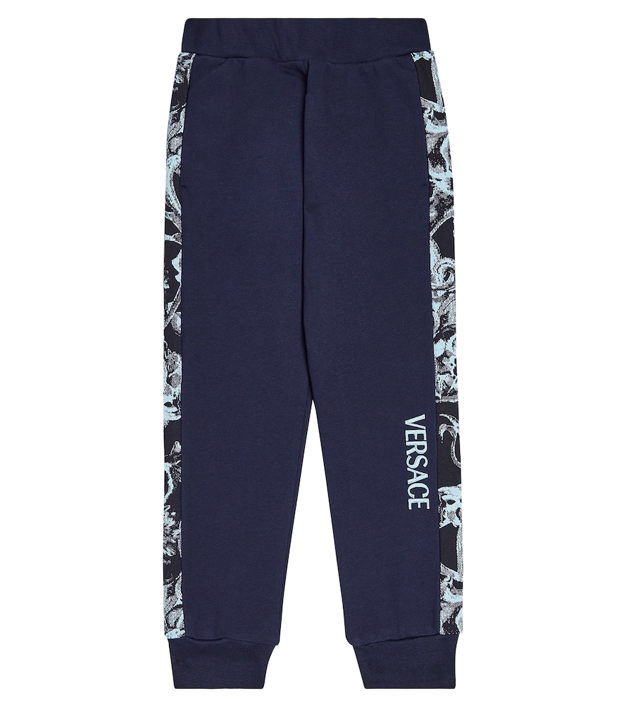 Versace Kids Barocco Stencil cotton jersey sweatpants
