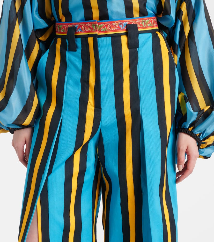 Striped wide-leg pants
